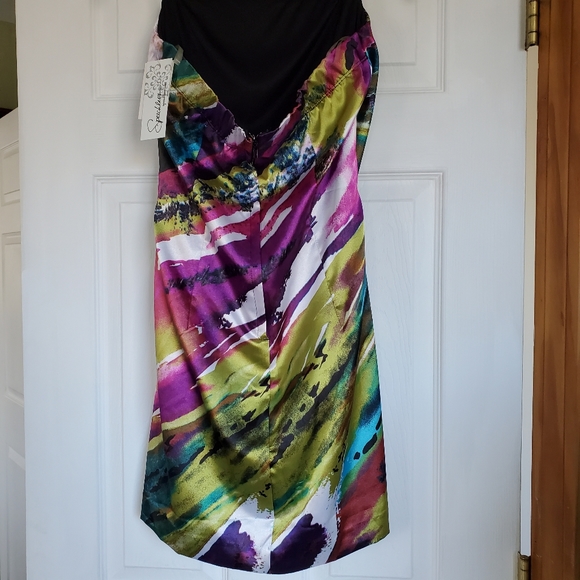 Speechless watercolor print mini dress - Picture 3 of 6